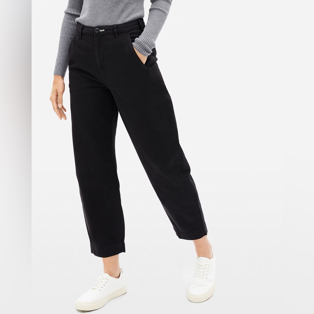 Everlane The Arc Curved Barrel Canvas Pant Black